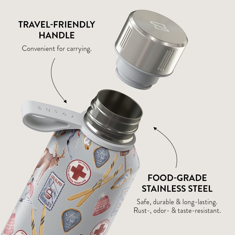 Burga Water Bottle. Keep Your Drinks At The Perfect Temperature And Your Style Impeccable, Whether At The Gym, Office, Or Outdoors (Les Alpes) (500 Ml) - Image 3